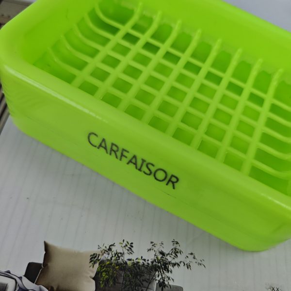 CARFAISOR Soap Dish – Green Plastic Soap Holder for Shower, 7.32" x 5.50", Stylish & Durable Design Keeps Soap Dry - Image 4