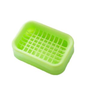 CARFAISOR Soap Dish – Green Plastic Soap Holder for Shower, 7.32" x 5.50", Stylish & Durable Design Keeps Soap Dry